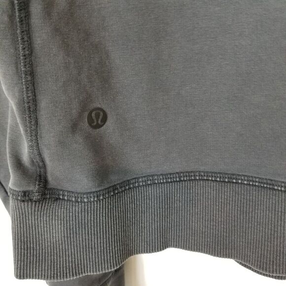 Lululemon Women Loop Back Crew Pullover Cropped Sweatshirt Sz 4 Gray - Picture 4 of 4